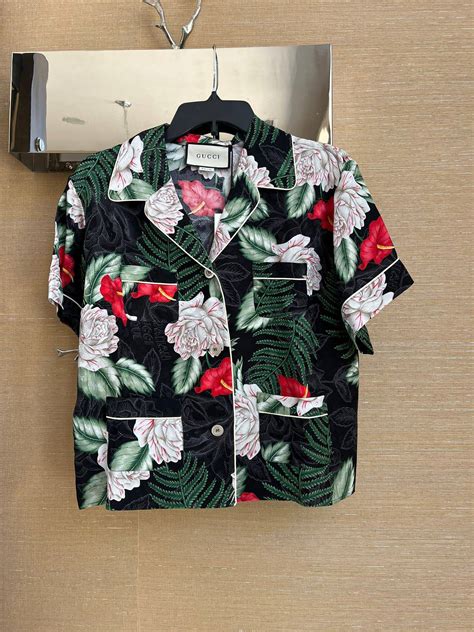 gucci hawaiin shirt|gucci button up shirt.